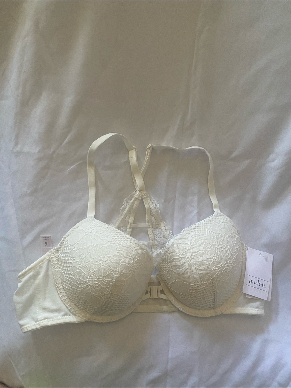 Auden Lace Push-Up Bra in Ivory Cream Size 36A
